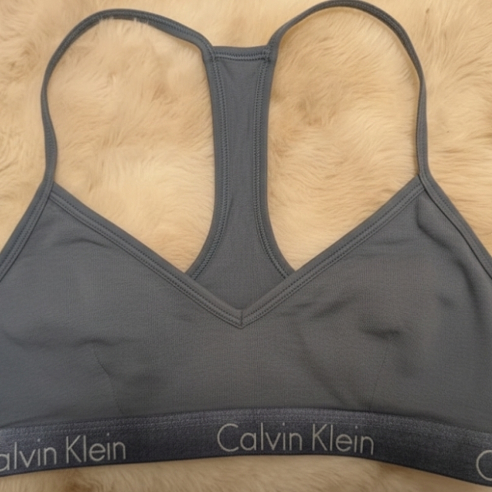 Calvin Klein Charcoal Sports Bra
